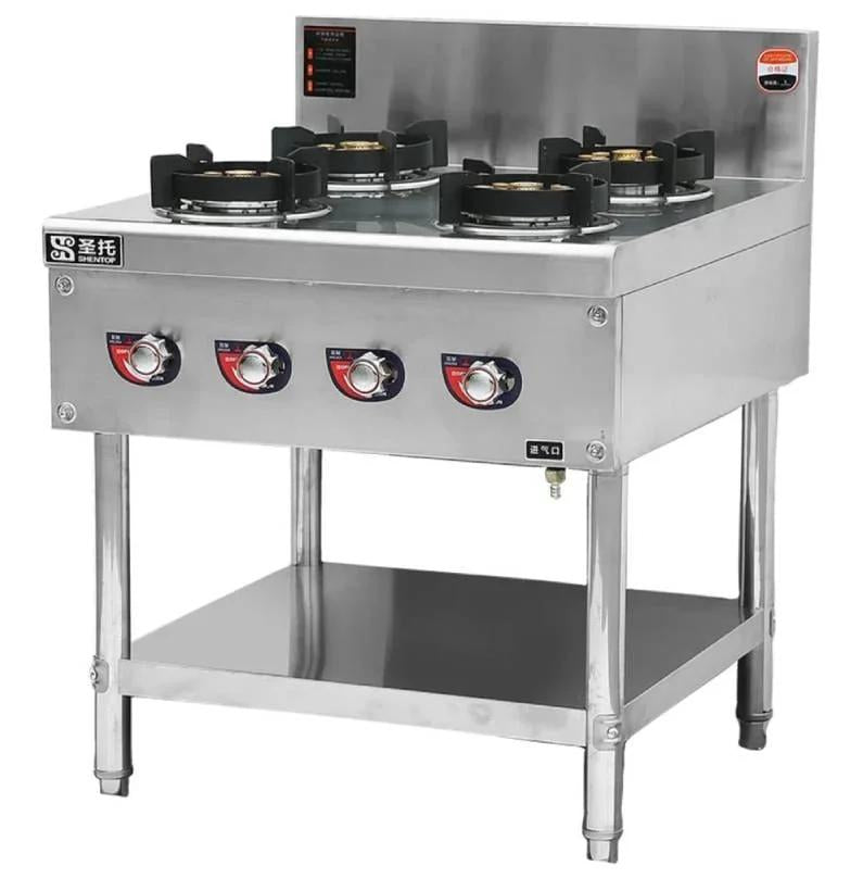 Industrial  Wok 4 Burner Gas Stove With Stand