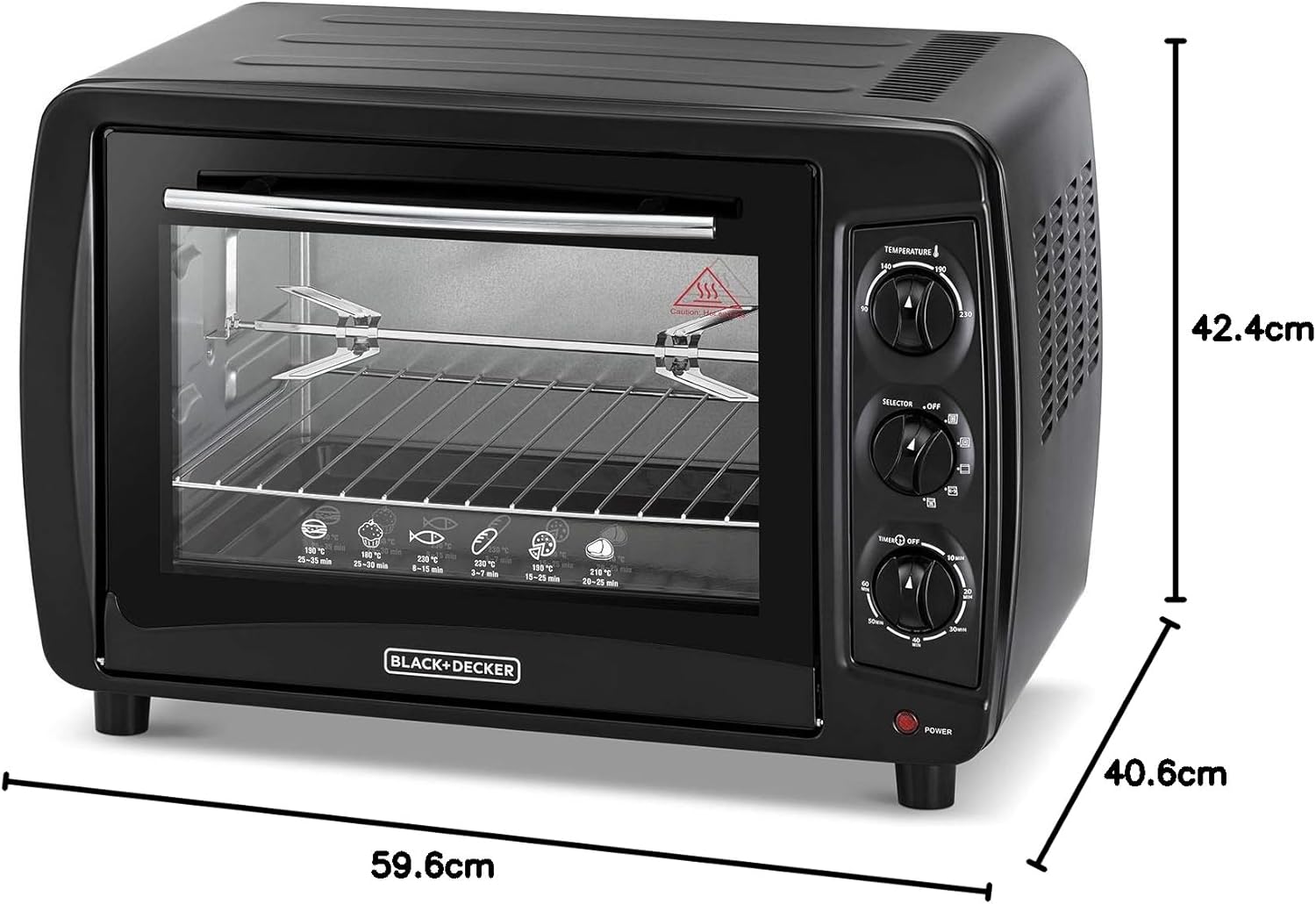 Black & Decker 35L Toaster Oven with Double Glass & Rotisserie Oven