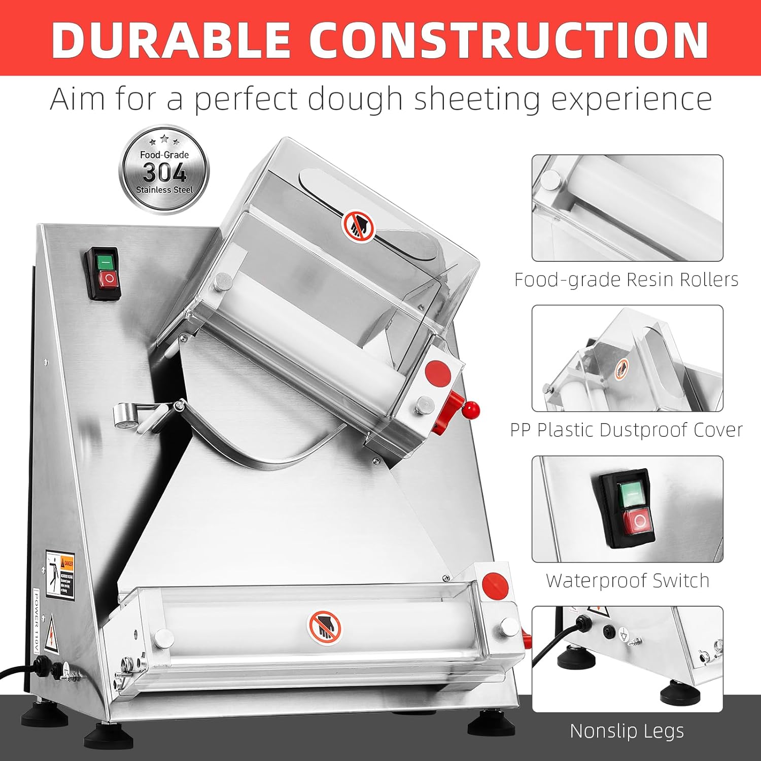 Industrial pizza dough sheeter