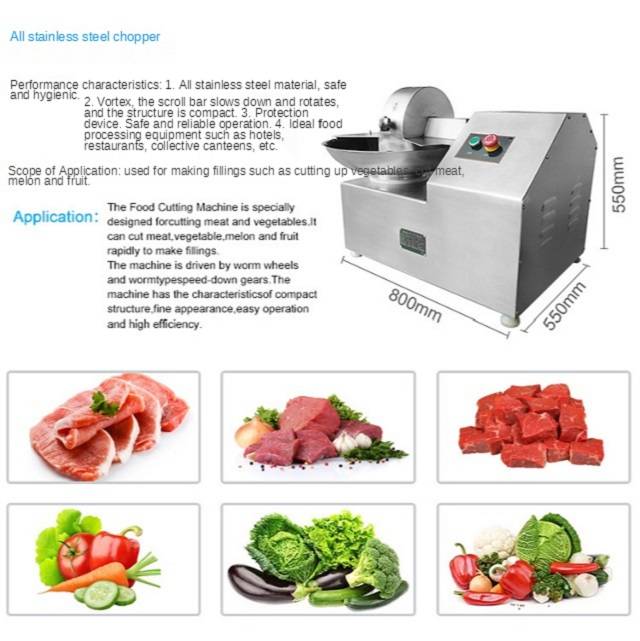 Industrial Electric Food Processing Vacuum Bowl Cutter Machine