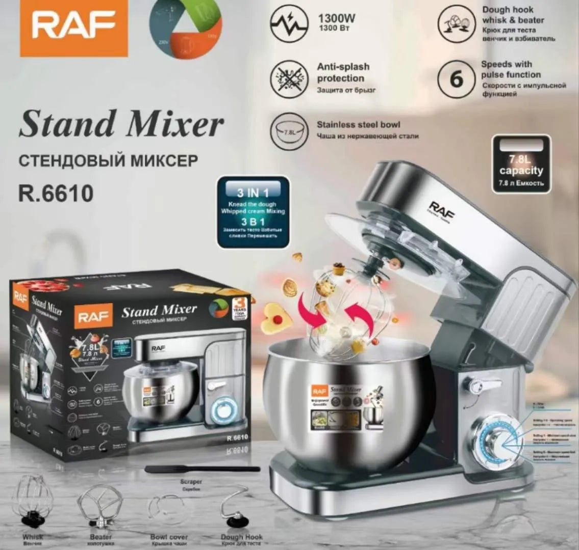 RAF 3 In 1 Stand And Dough Mixer 8L – R.6610