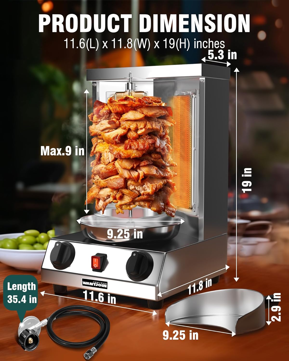 Rotating Shawarma Machine with 2 Burner
