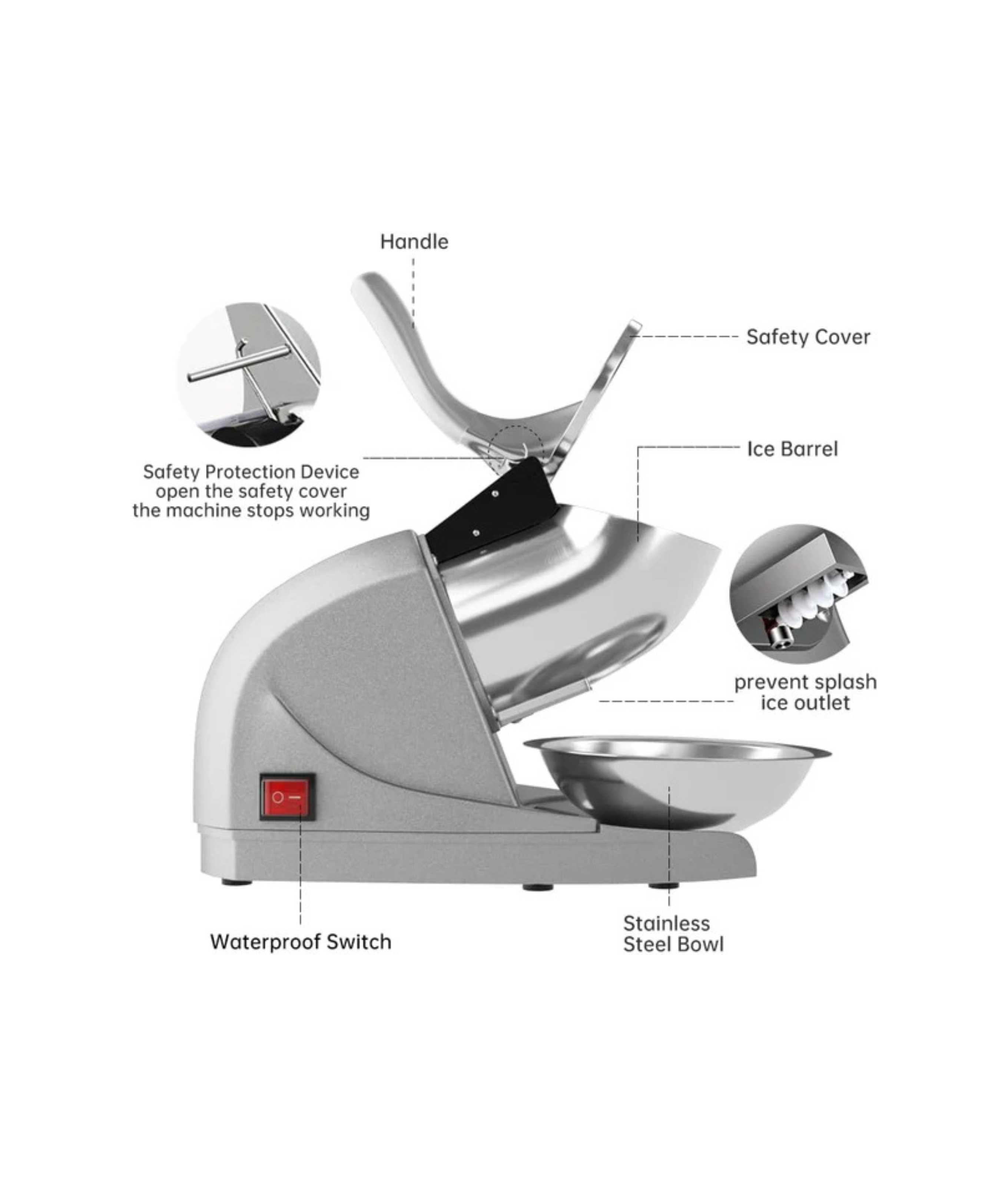 Industrial Multi-purpose Cube Ice Shaver Machines
