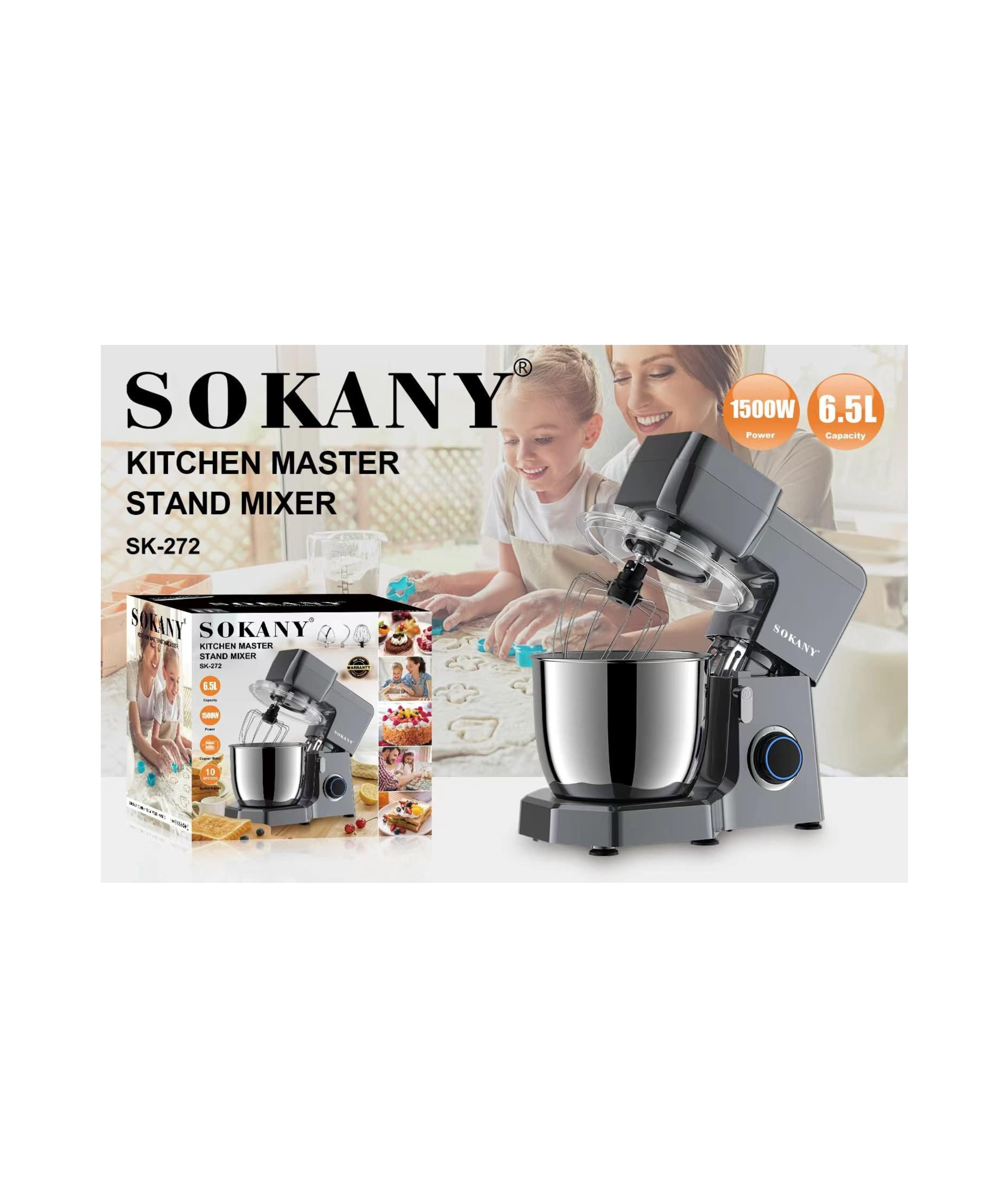 Sokany Stand Mixer 6.5L