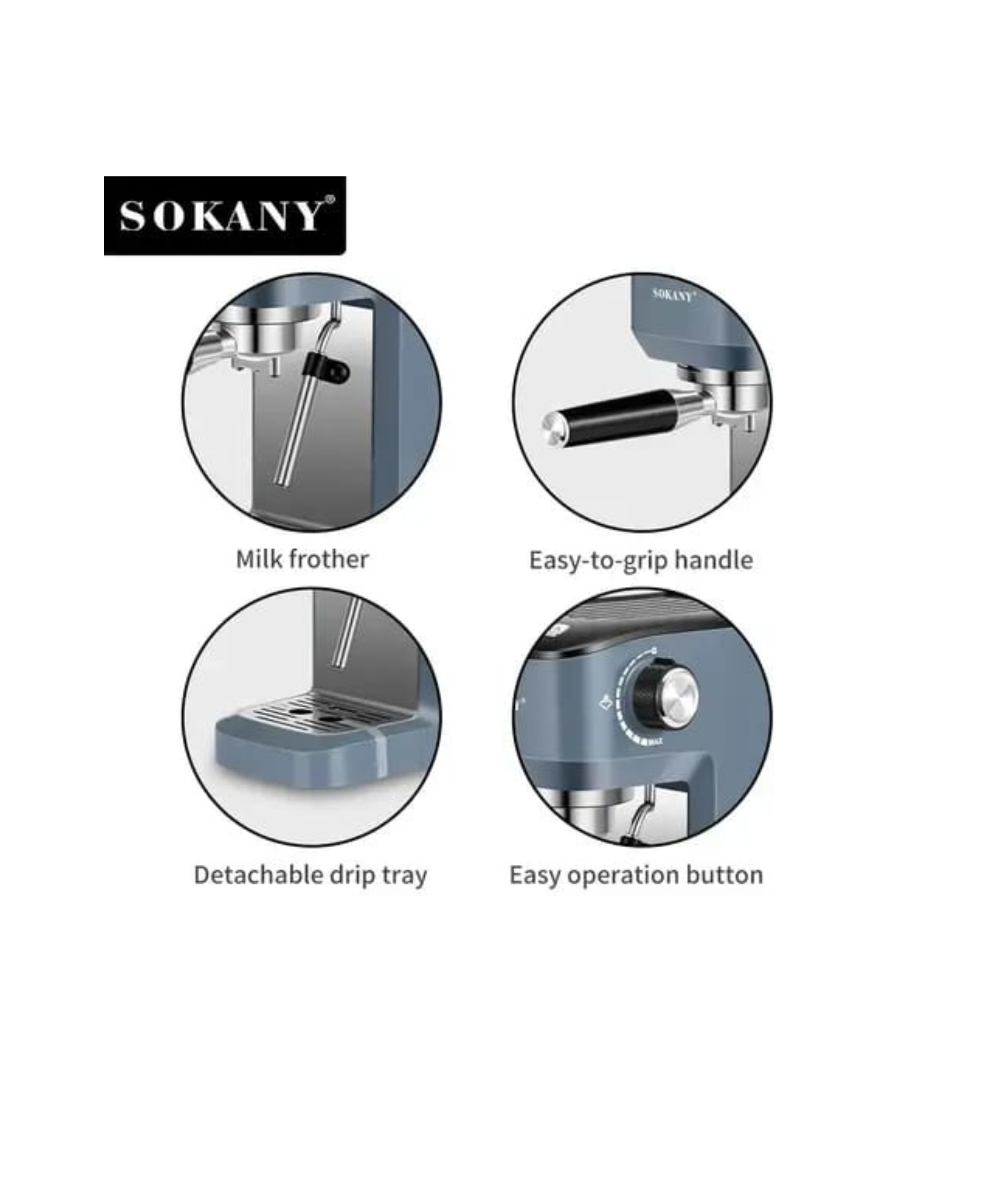 Sokany 1350w Multifunctional Espresso Machine
