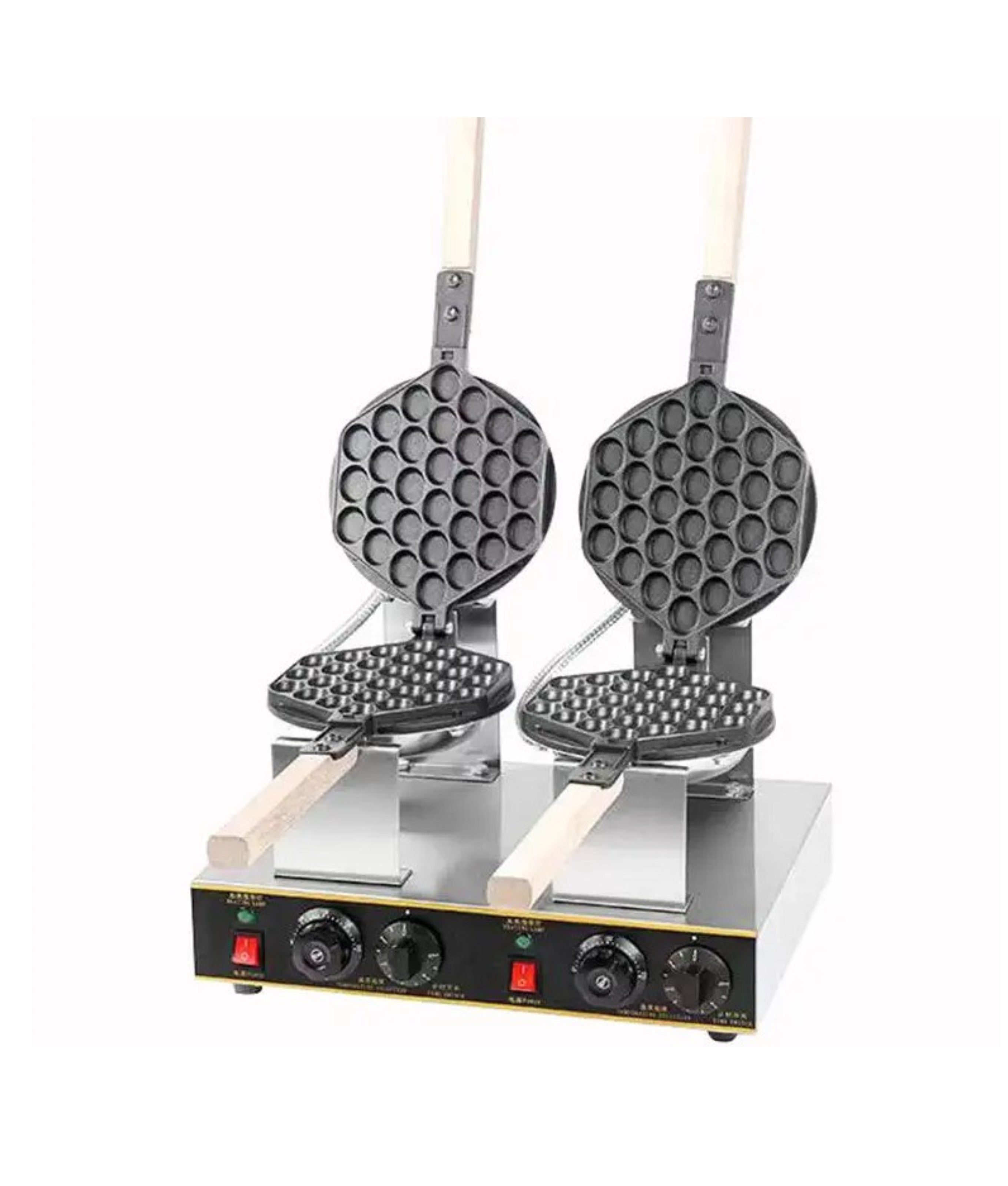 Industrial Non-Stick Electric Dual Bubble Waffle Maker