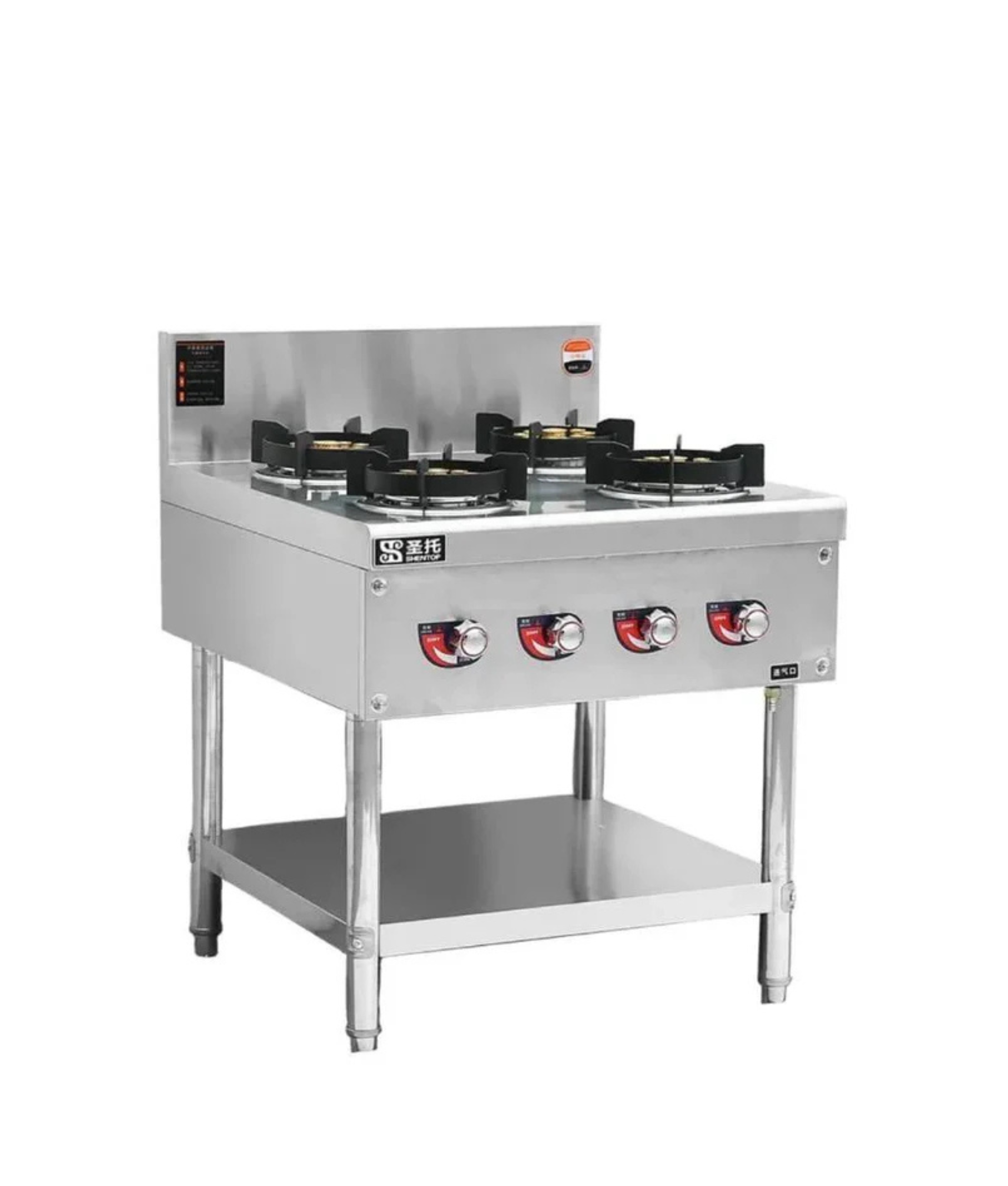 Industrial  Wok 4 Burner Gas Stove With Stand