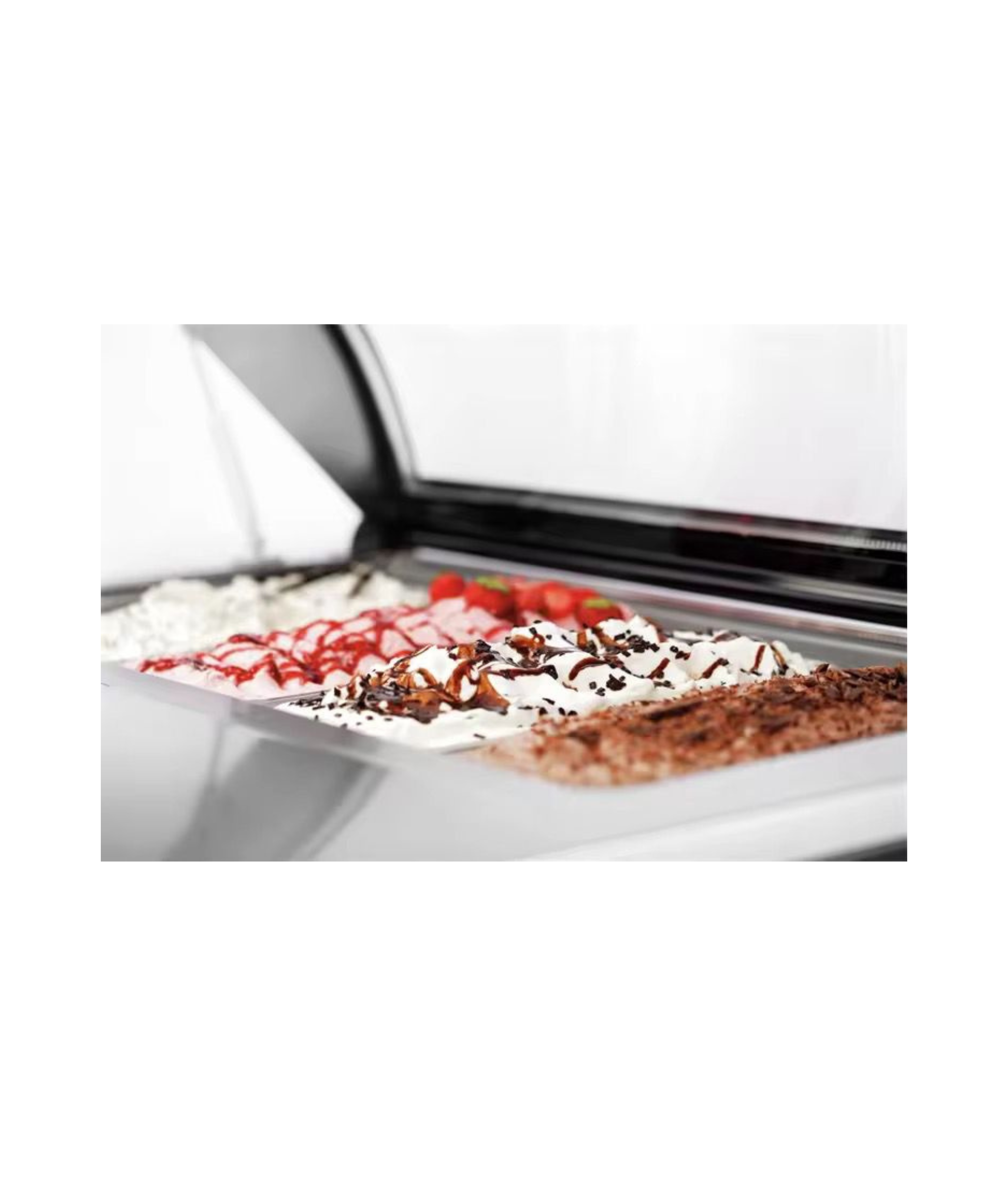 Industrial Gelato Ice Cream Display 4 Pans Table Top