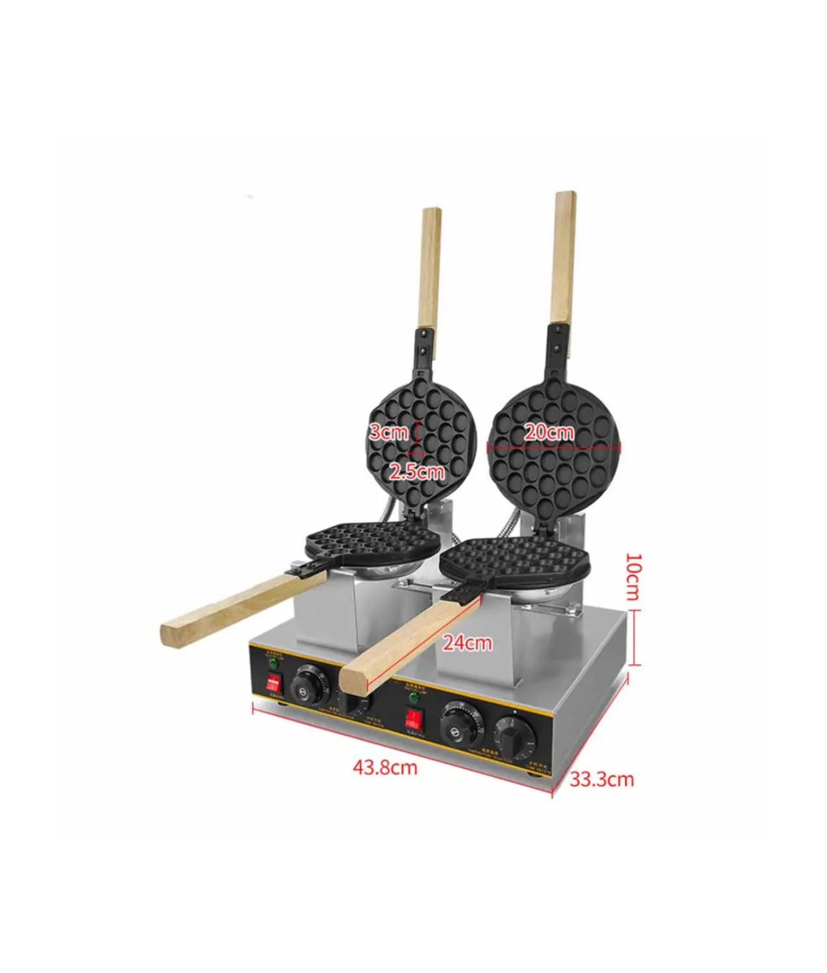 Industrial Non-Stick Electric Dual Bubble Waffle Maker - product view 3