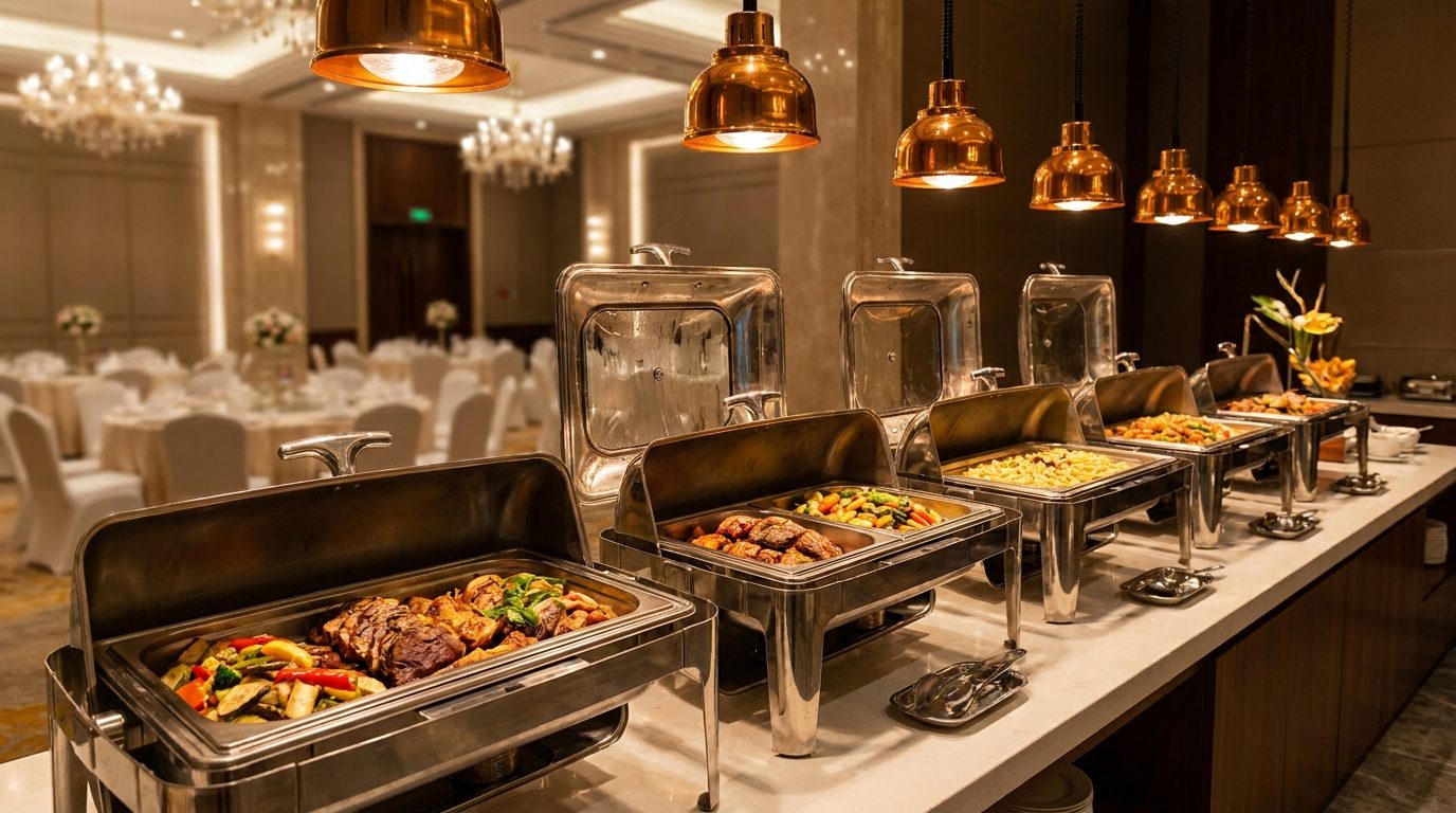 GN pan sizes chart and how to set up a buffet line
