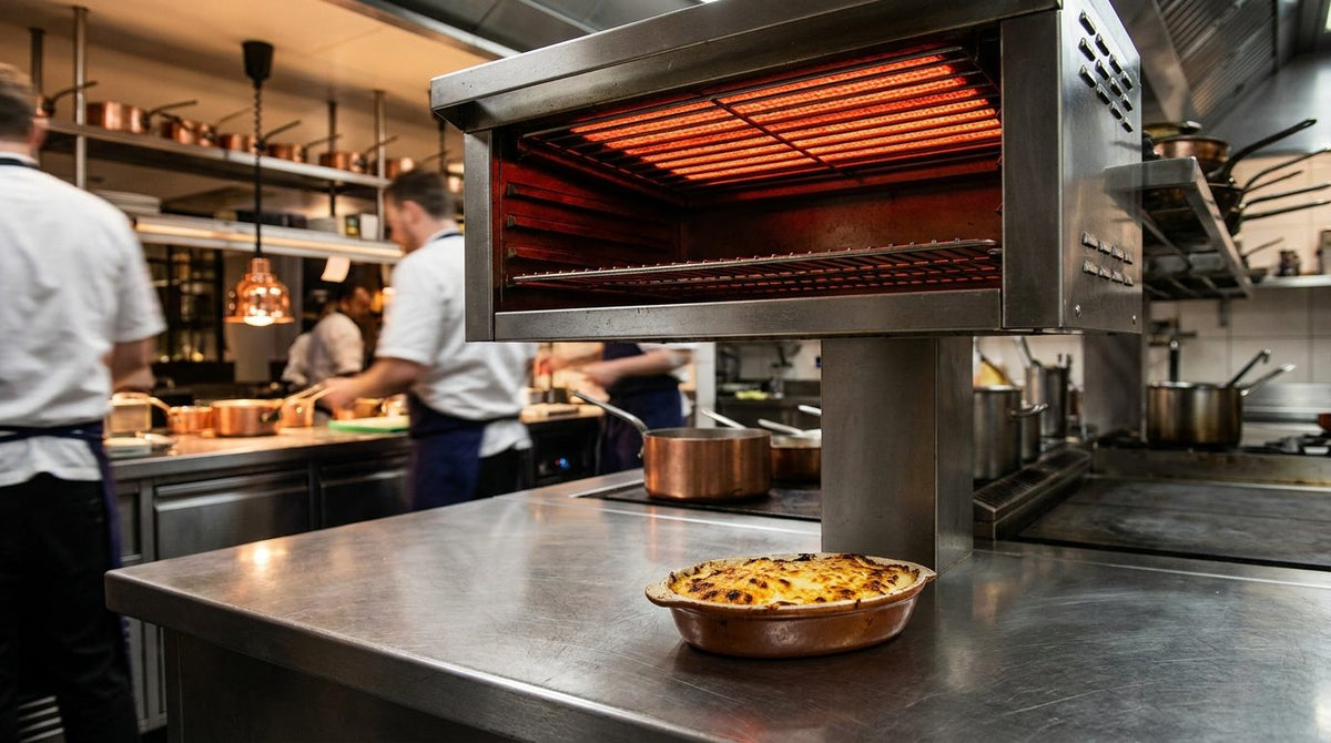 What is a salamander grill, and what is it used for?