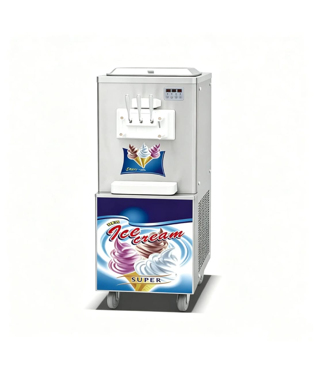 Industrial Soft Ice Cream Machine Stand Type - 3 Nozzle