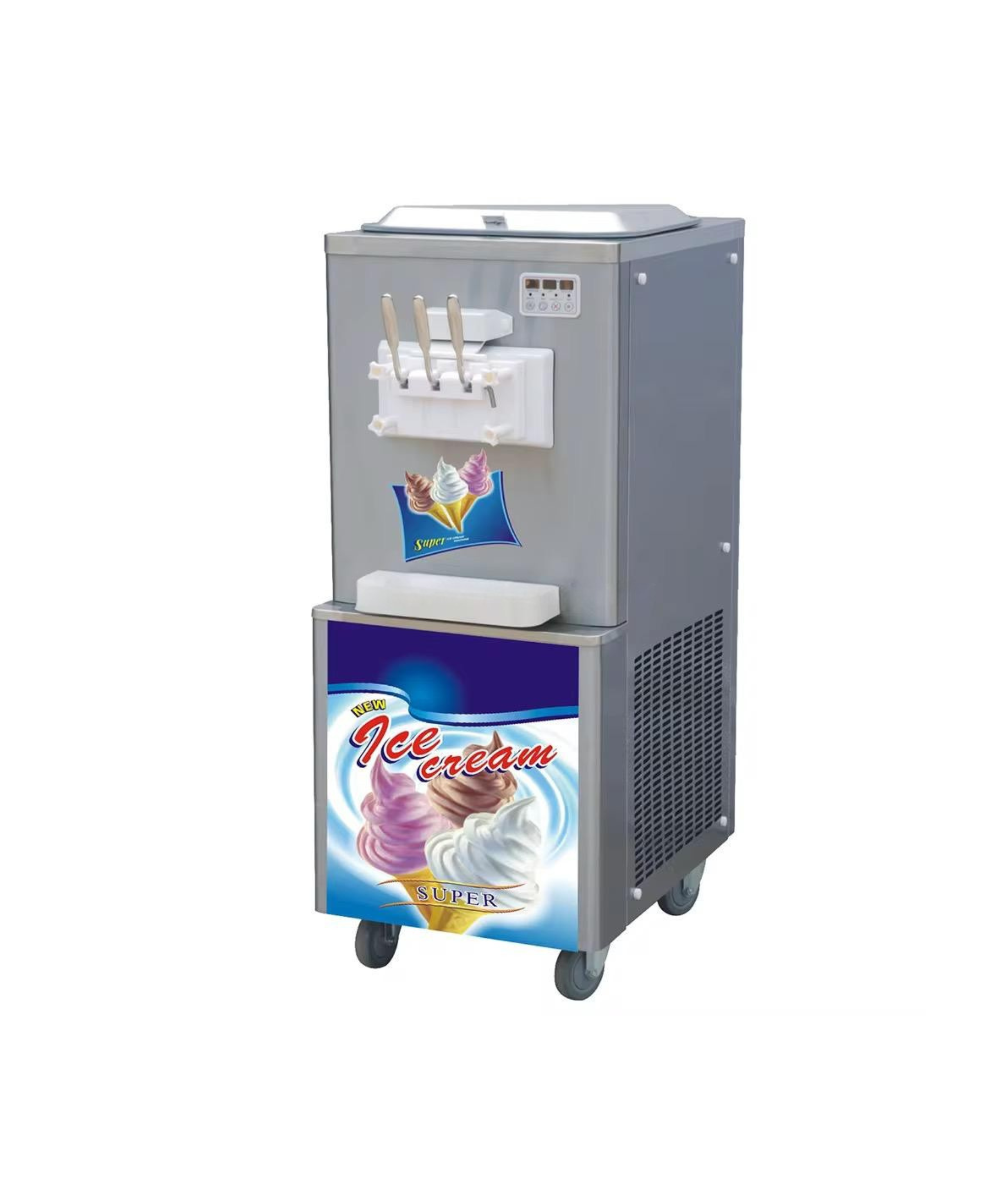 Industrial Soft Ice Cream Machine Stand Type - 3 Nozzle