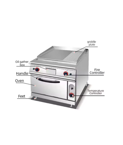 Industrial Gas Griddle With Oven - product view 2