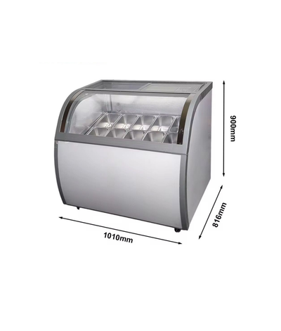 Industrial Gelato Ice Cream Display - 10 Pans - product view 3