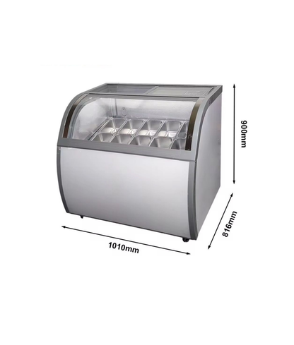Industrial Gelato Ice Cream Display - 10 Pans