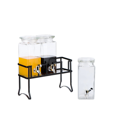 Glass Juice Dispenser With Stand Triple - product view 3