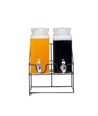 Glass Juice Dispenser With Stand Triple - product view 4