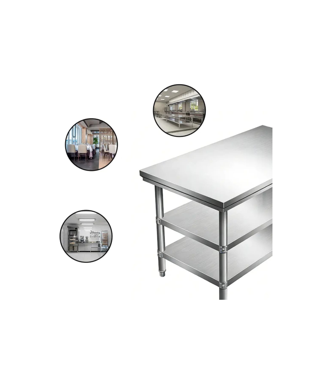 Stainless Steel Working Table 03 Layers 1500 X 600MM